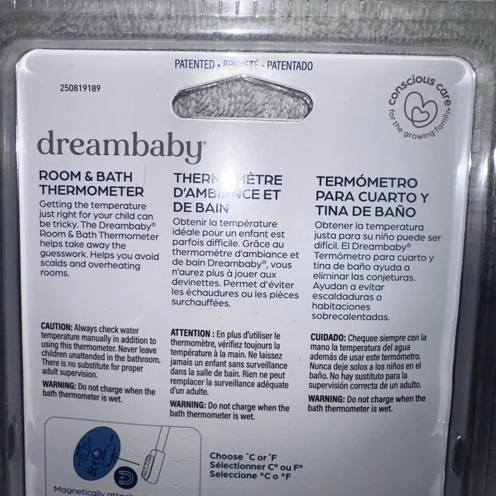 NIP Dreambaby USB Rechargeable Room & Bath Thermometer Whale Shark